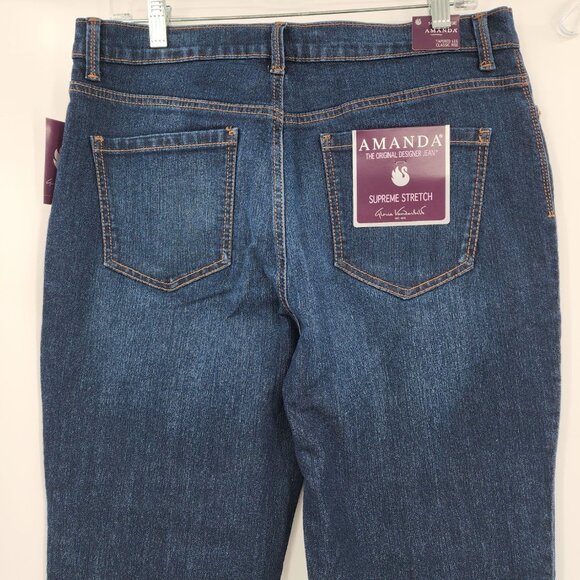 GLORIA VANDERBILT Amanda High Rise Mom Dark Wash Blue Jeans 14P NWT - Picture 5 of 10